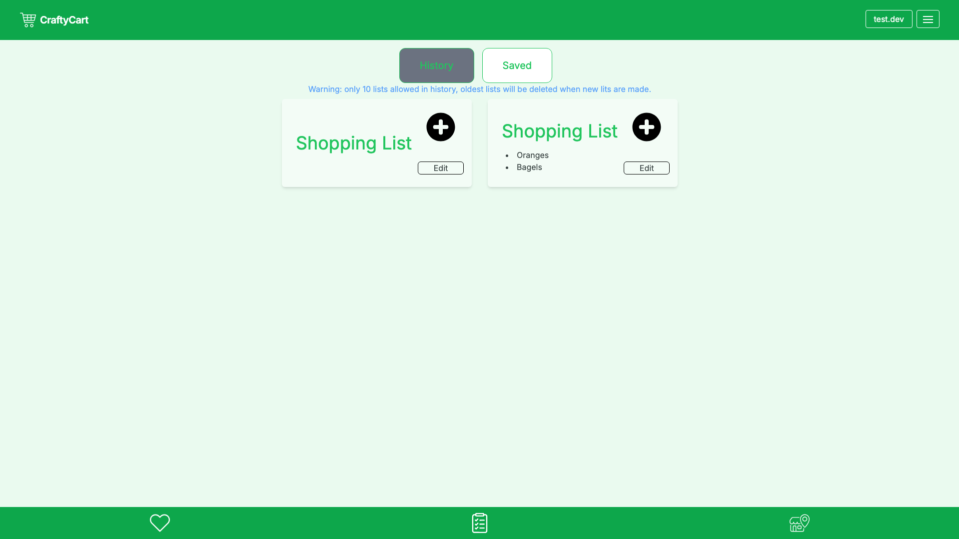 User List Search History