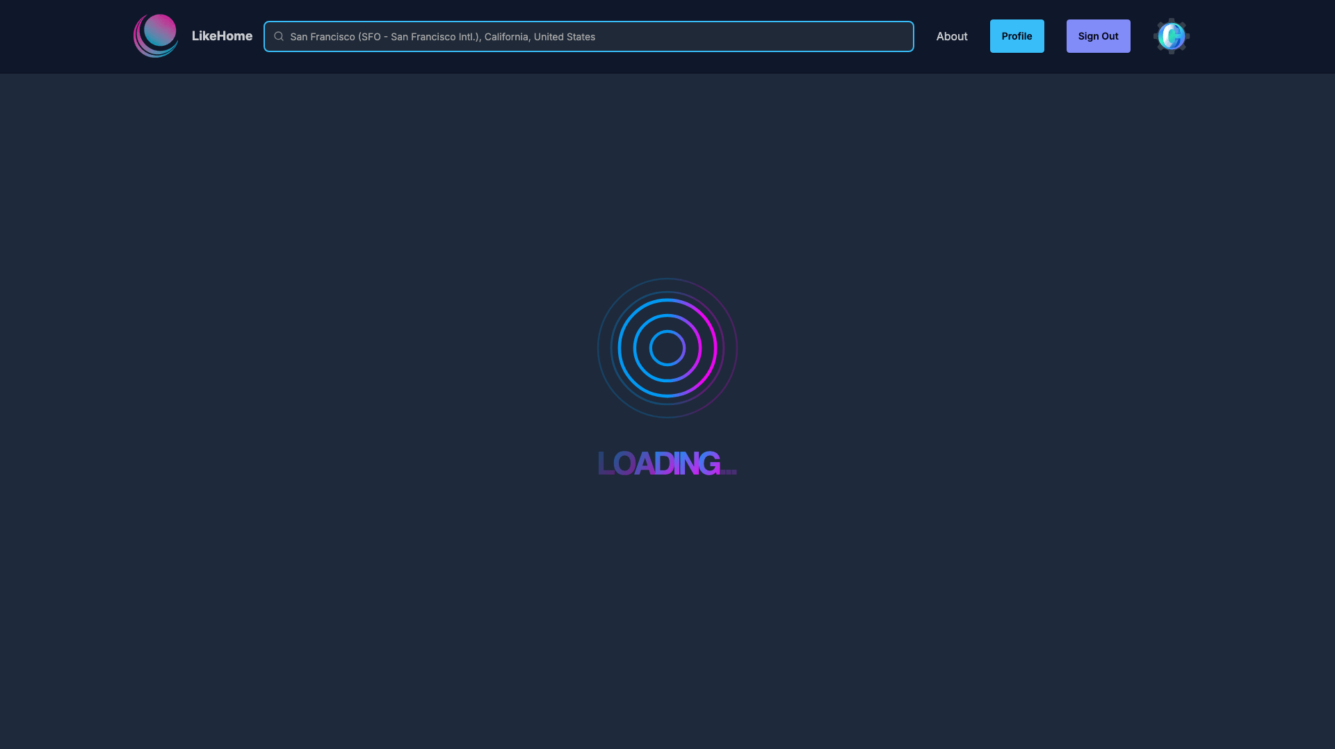 Hotel Listing - Loading Page